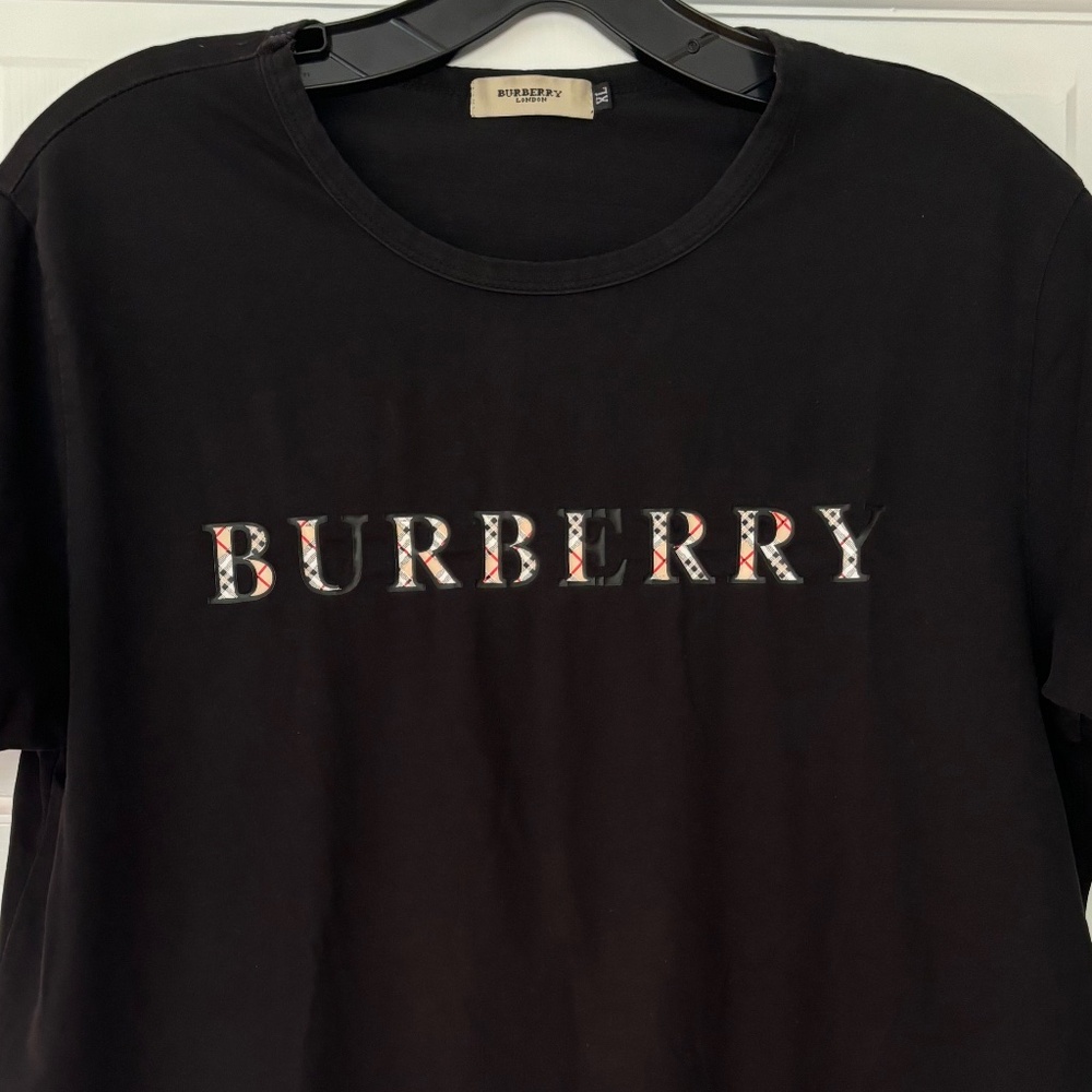 Burberry Mens Black Logo Short Sleeve T-Shirt - Size XL